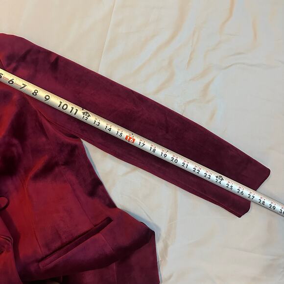 Express Dark Red, Velvet, Double Breasted, Lined, Blazer- M - Picture 8 of 8